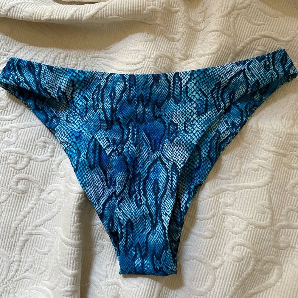 NWT blue snakeskin BIKINI BOTTOMS